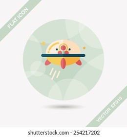 Space flat icon with long shadow,eps10