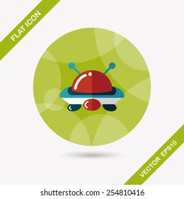 Space flat icon with long shadow,eps10