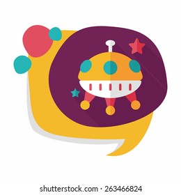 Space flat icon with long shadow,eps10