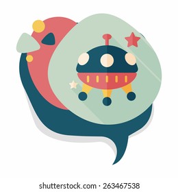 Space flat icon with long shadow,eps10