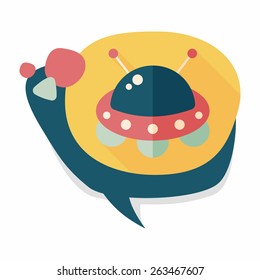 Space flat icon with long shadow,eps10