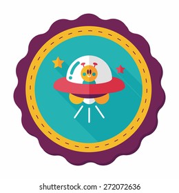 Space flat icon with long shadow,eps10