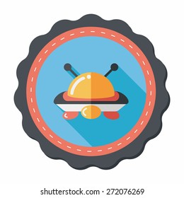 Space flat icon with long shadow,eps10