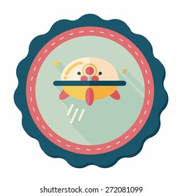 Space flat icon with long shadow,eps10