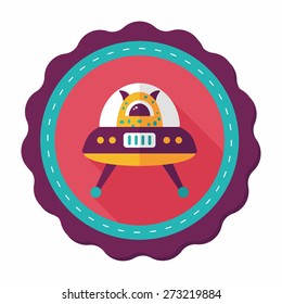 Space flat icon with long shadow,eps10