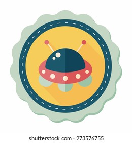 Space flat icon with long shadow,eps10
