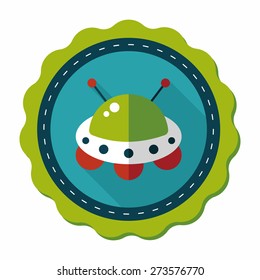 Space flat icon with long shadow,eps10