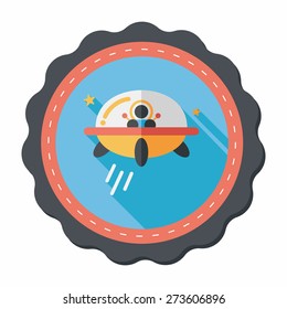 Space flat icon with long shadow,eps10