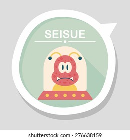 Space flat icon with long shadow,eps10