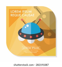 Space flat icon with long shadow,eps10