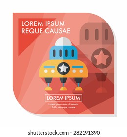 Space flat icon with long shadow,eps10