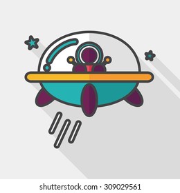 Space flat icon with long shadow,eps10