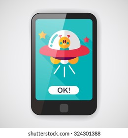 Space flat icon with long shadow,eps10