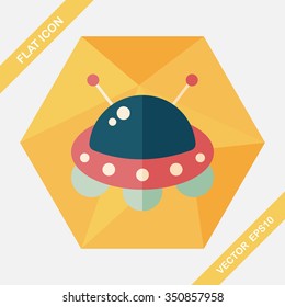 Space flat icon with long shadow,eps10
