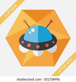 Space flat icon with long shadow,eps10