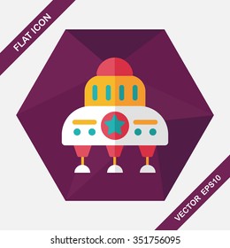 Space flat icon with long shadow,eps10
