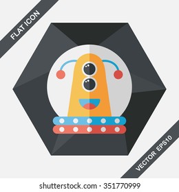 Space flat icon with long shadow,eps10
