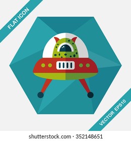 Space flat icon with long shadow,eps10