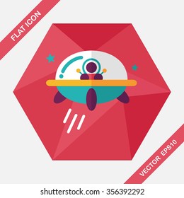 Space flat icon with long shadow,eps10