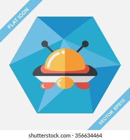 Space flat icon with long shadow,eps10