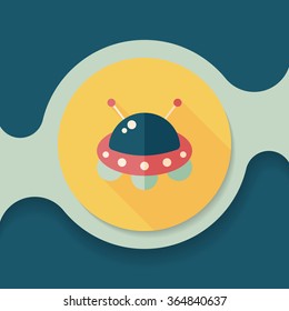 Space flat icon with long shadow,eps10