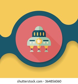 Space flat icon with long shadow,eps10