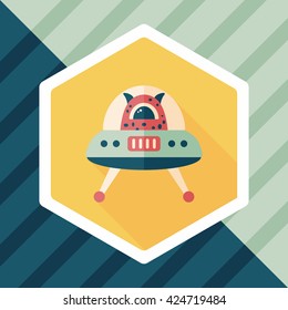Space flat icon with long shadow,eps10