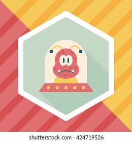 Space flat icon with long shadow,eps10