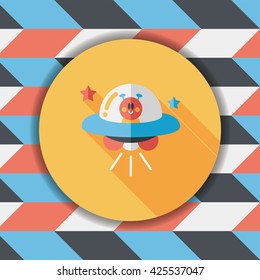 Space flat icon with long shadow,eps10