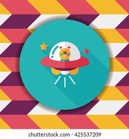 Space flat icon with long shadow,eps10