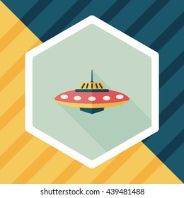 Space flat icon with long shadow,eps10