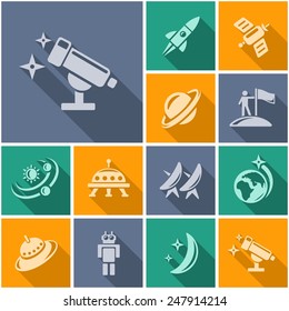 Space flat icons