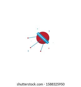 Space flat icons Vector İllustration