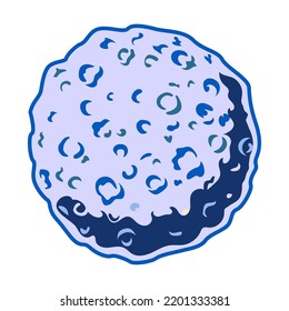 Space flat illustration. Comic satellite isolated vector illustration. Logo design and universe concept