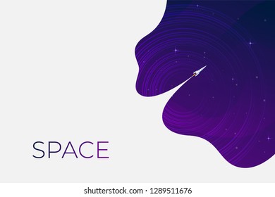 Space flat vector background, planets and stars. Space for your text.