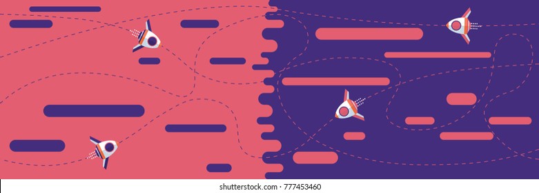 Space flat vector background with rocket. adventure space with rockets, vector.illustration.