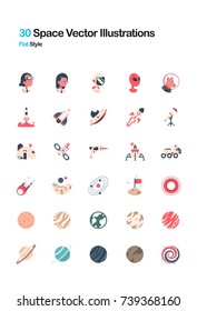 Space Flat Vector Illustrations