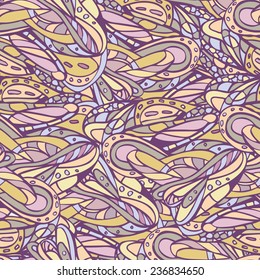 Space and floral light seamless pattern handmade. Endless background. Ethnic seamless pattern. Vector pastel backdrop. Bright pattern.. Use for wallpaper,pattern fills, web page background