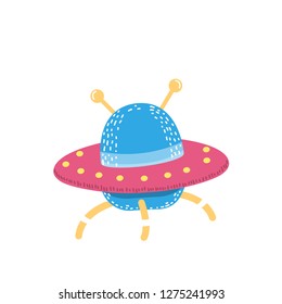 space flying saucer vector illustration