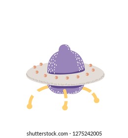 space flying saucer vector illustration