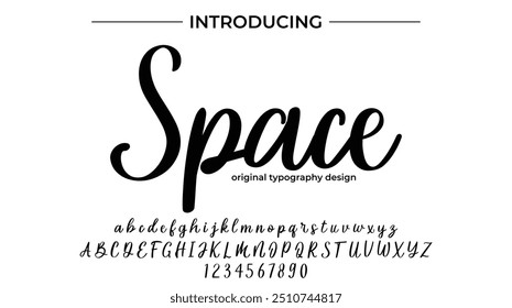 Space Font Stylish brush painted an uppercase vector letters, alphabet, typeface
