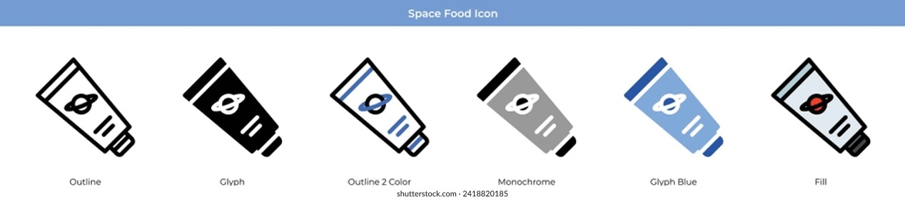 Space Food Icon Set Vector Design