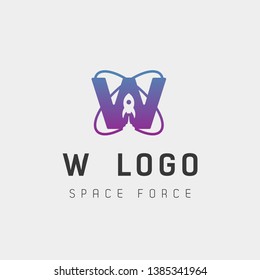 Space Force Logo Design W Initial Galaxy Rocket Vector In Gradient Background