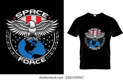 fuerza espacial... plantilla de diseño de camiseta