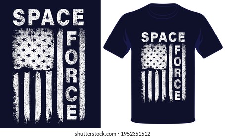 Space force usa grunge flag t-shirt design