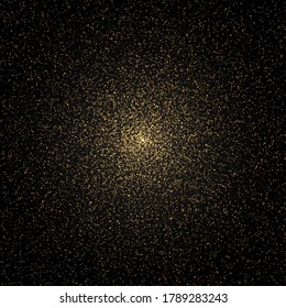 Space galaxy background with gold glitter stars