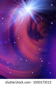 Space Galaxy Background with nebula, stardust and bright shining stars. Vector illustration for your design, artworks