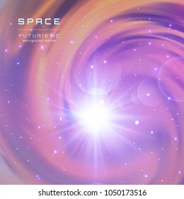 Space Galaxy Background with nebula, stardust and bright shining stars. Vector illustration for your design, artworks