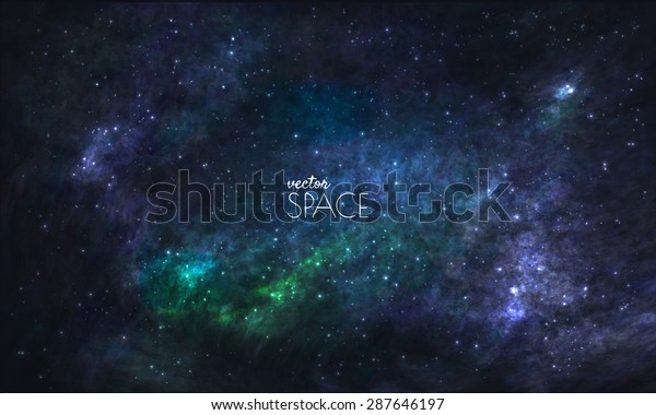 Space Galaxy Background Nebula Stardust Bright Stock Vector