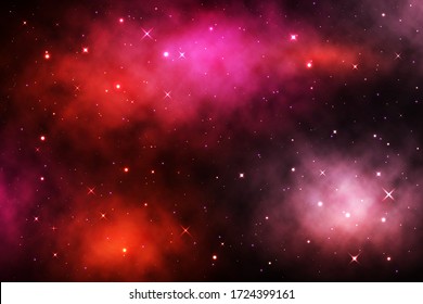 Space galaxy background with shining stars and nebula, Vector cosmos with colorful milky way, Galaxy at starry night, Vector illustration